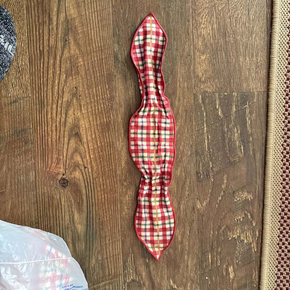 Longaberger Red Cherry Plaid Fabric Basket Handle Tie